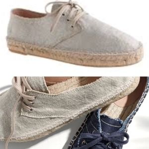 J.Crew lace up espadrilles metallic Size 7